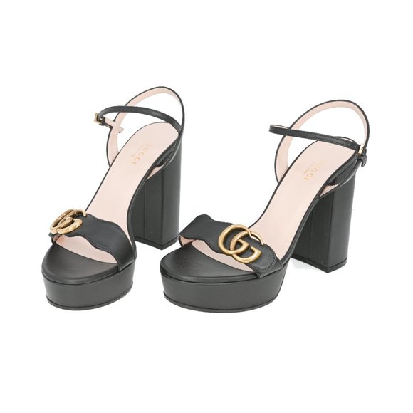 Gucci Women's 573021 GG Marmont Leather Platform Sandals - Picture 2 of 16